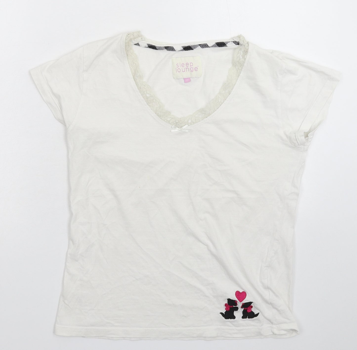 Sleep Lounge Womens White   Basic T-Shirt Size 12