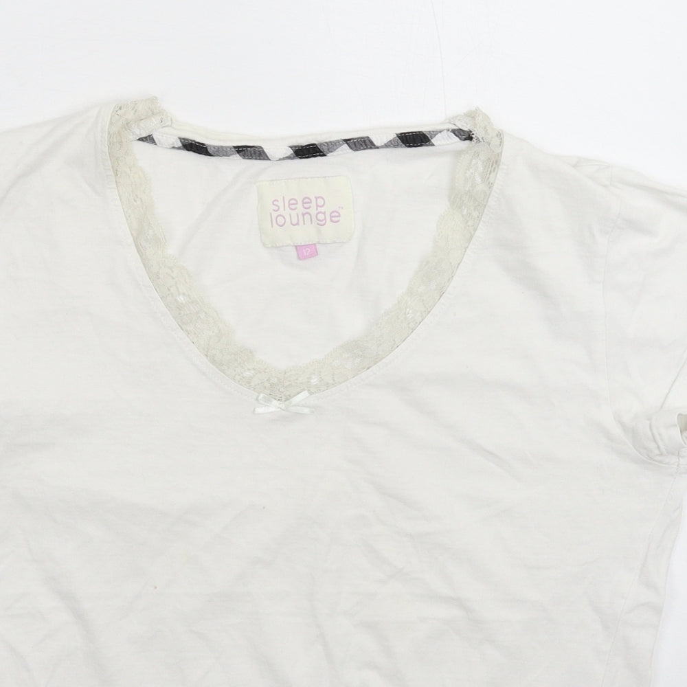 Sleep Lounge Womens White   Basic T-Shirt Size 12