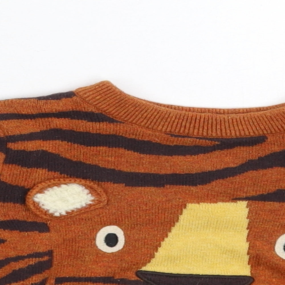 NEXT Baby Brown Animal Print Knit Pullover Jumper Size 3-6 Months