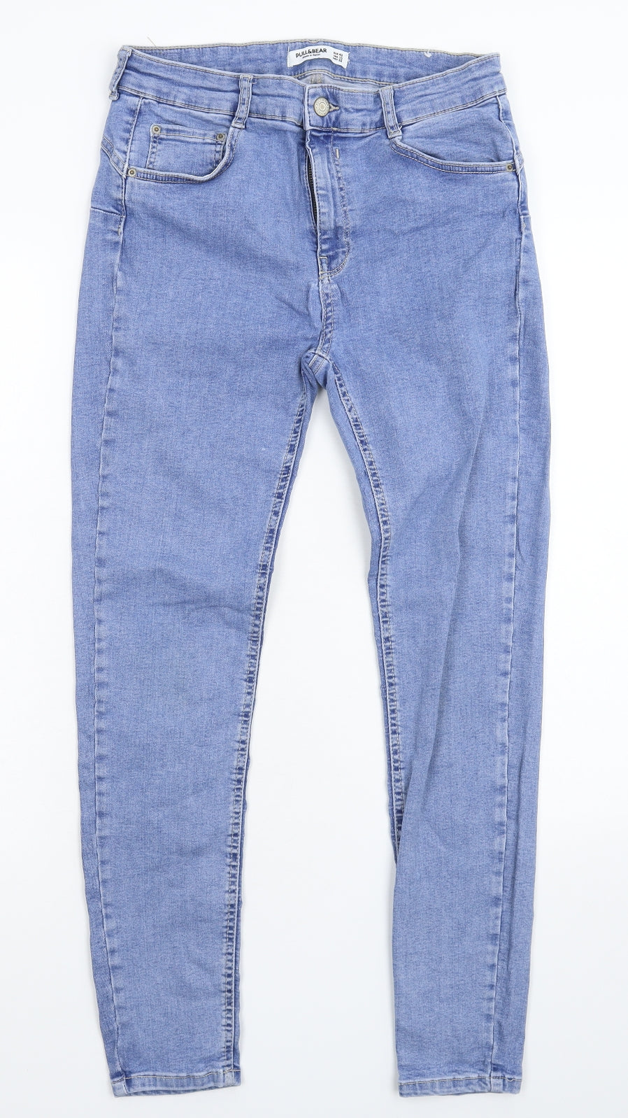 Pull&Bear Womens Blue  Denim Skinny Jeans Size 14 L26 in