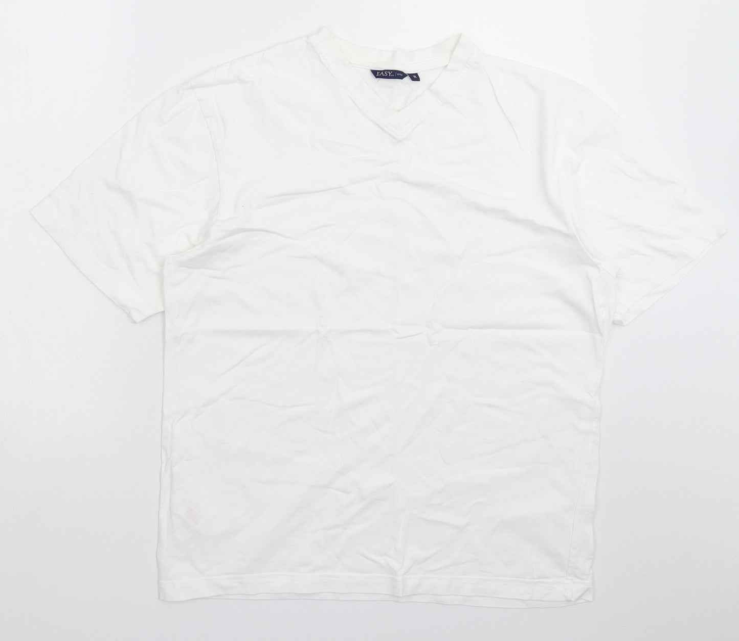 Easy Mens White    T-Shirt Size M
