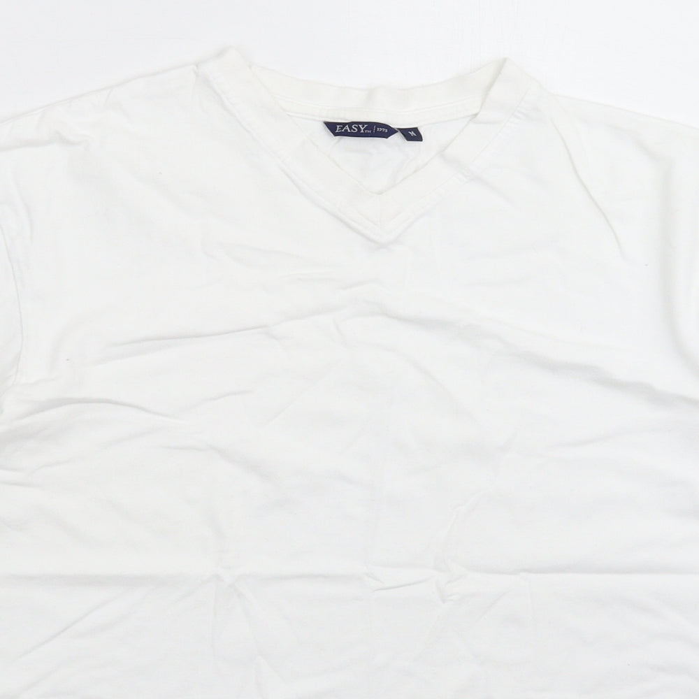 Easy Mens White    T-Shirt Size M