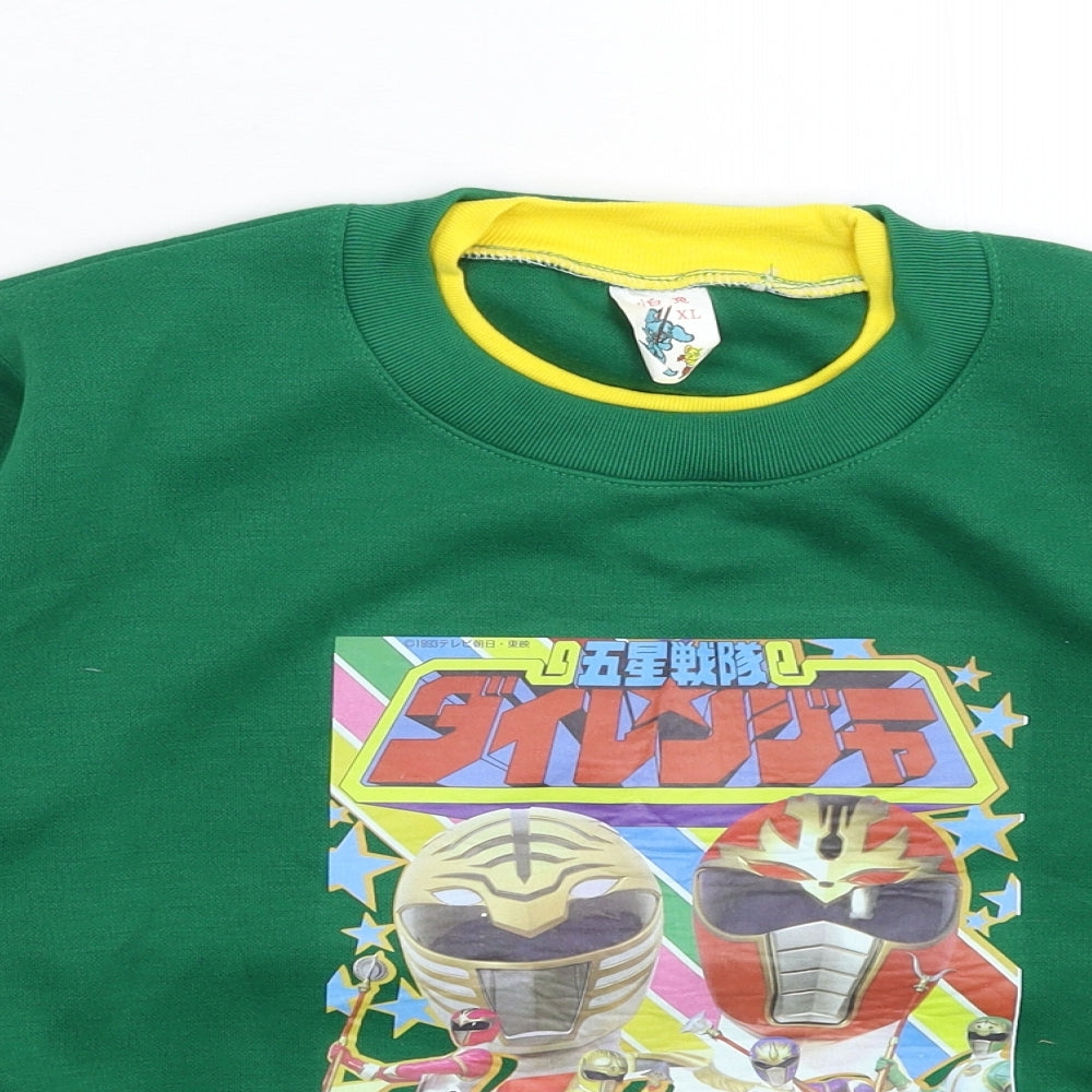 Preworn Boys Green   Pullover Sweatshirt Size XL  - Power Rangers
