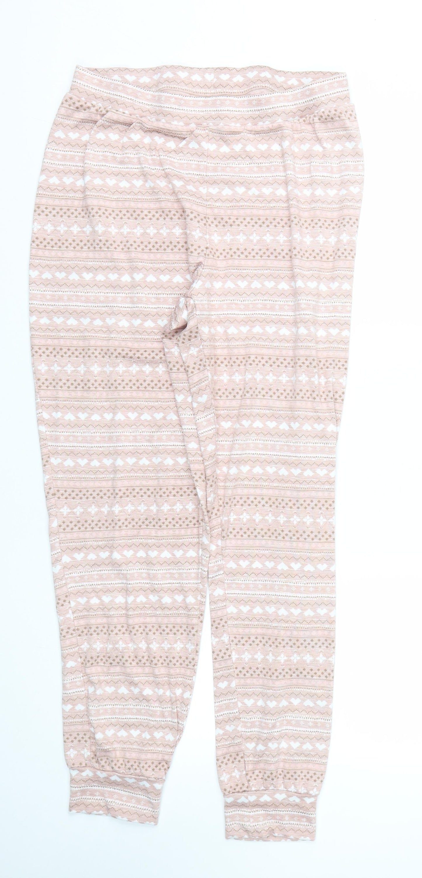 Matalan Womens Pink Fair Isle  Cami Pyjama Pants Size M