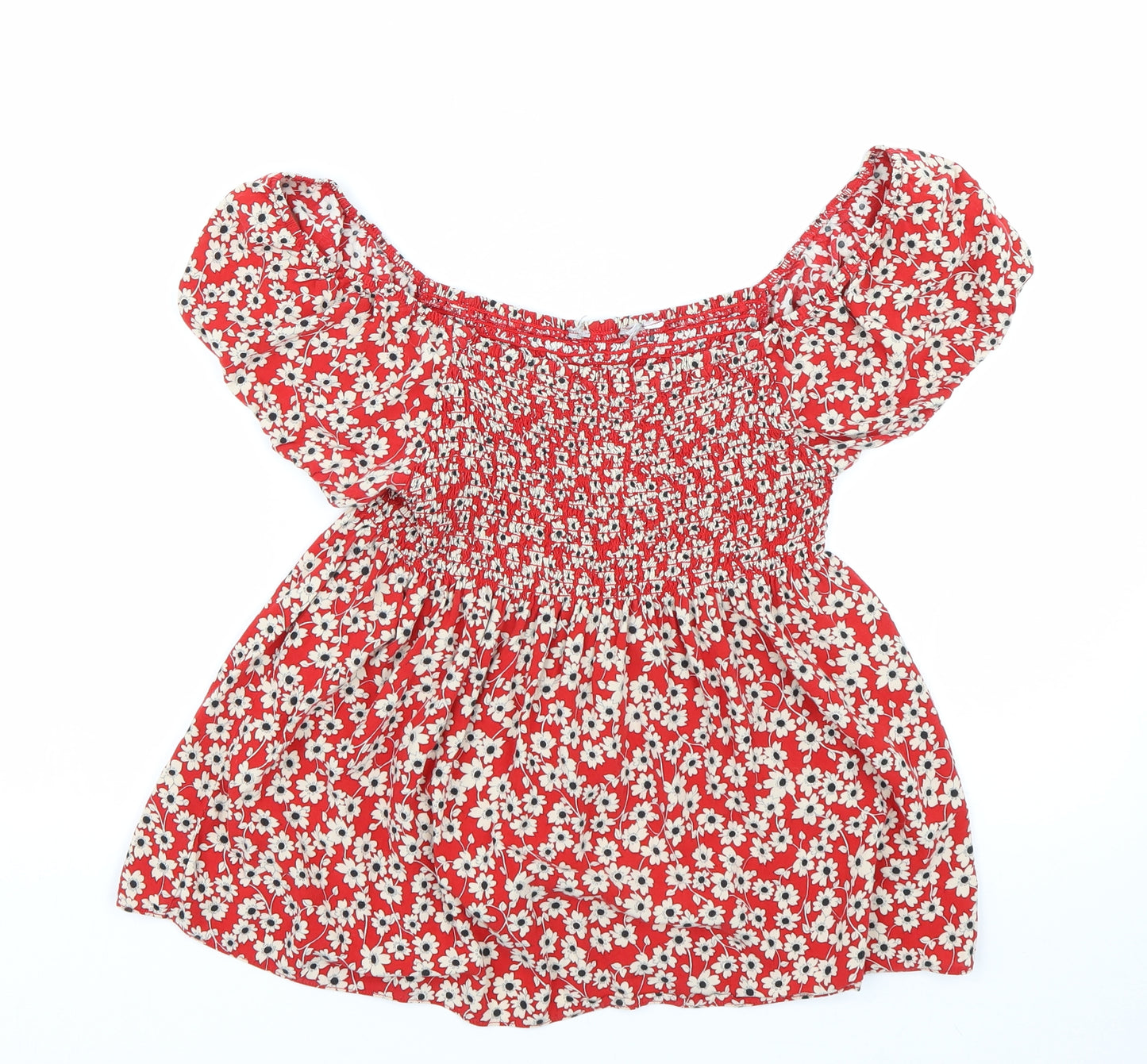 Dorothy Perkins Womens Red Floral  Basic T-Shirt Size 14