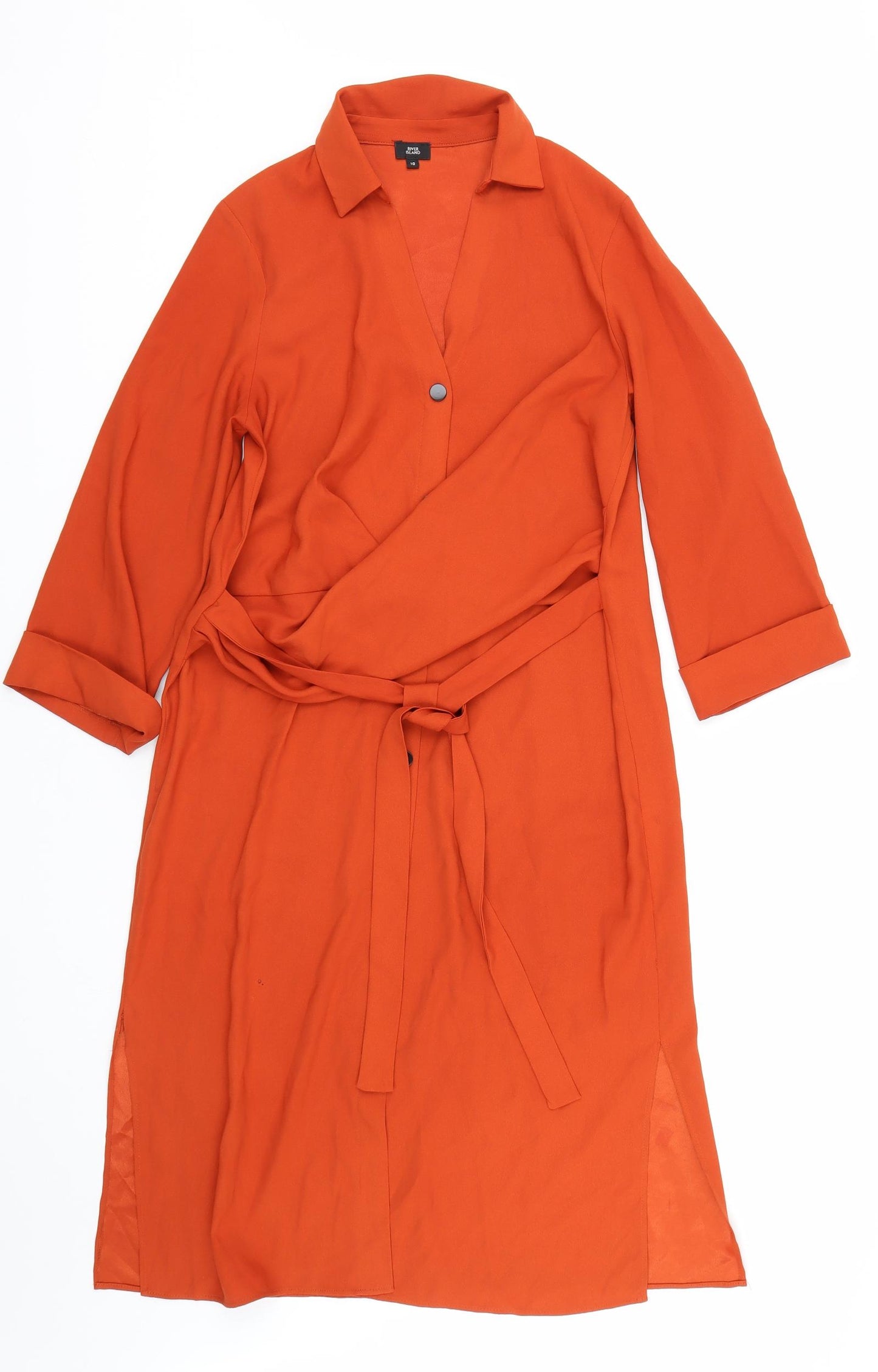 River Island Womens Orange   Shirt Dress  Size 10