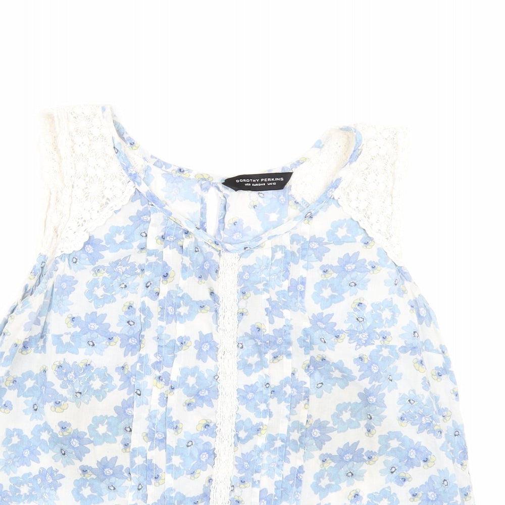 Dorothy Perkins Womens Blue Floral  Basic Tank Size 12