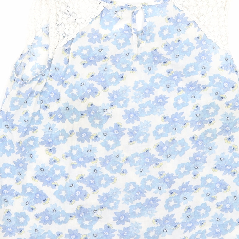 Dorothy Perkins Womens Blue Floral  Basic Tank Size 12