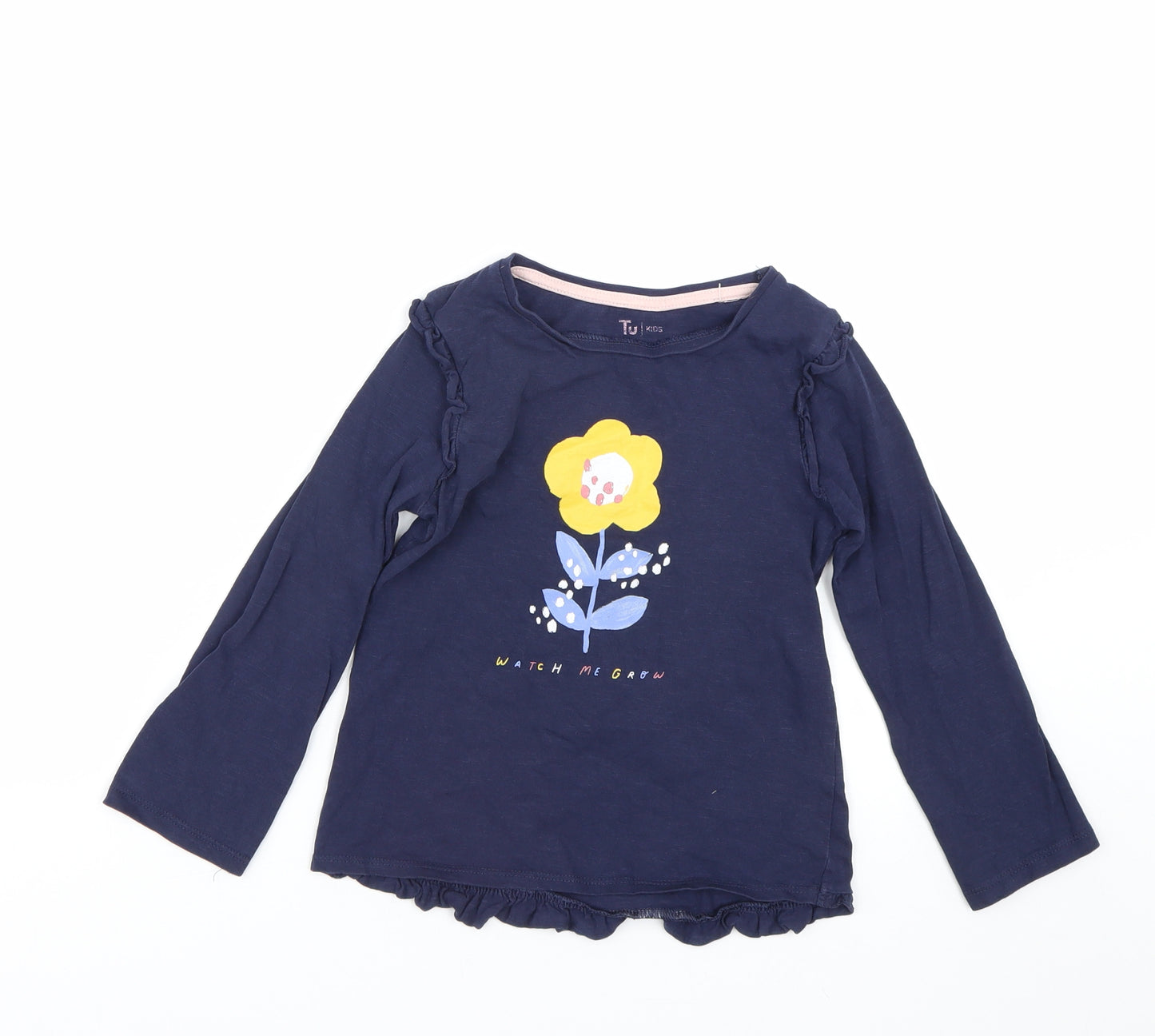TU Girls Blue   Basic T-Shirt Size 5-6 Years