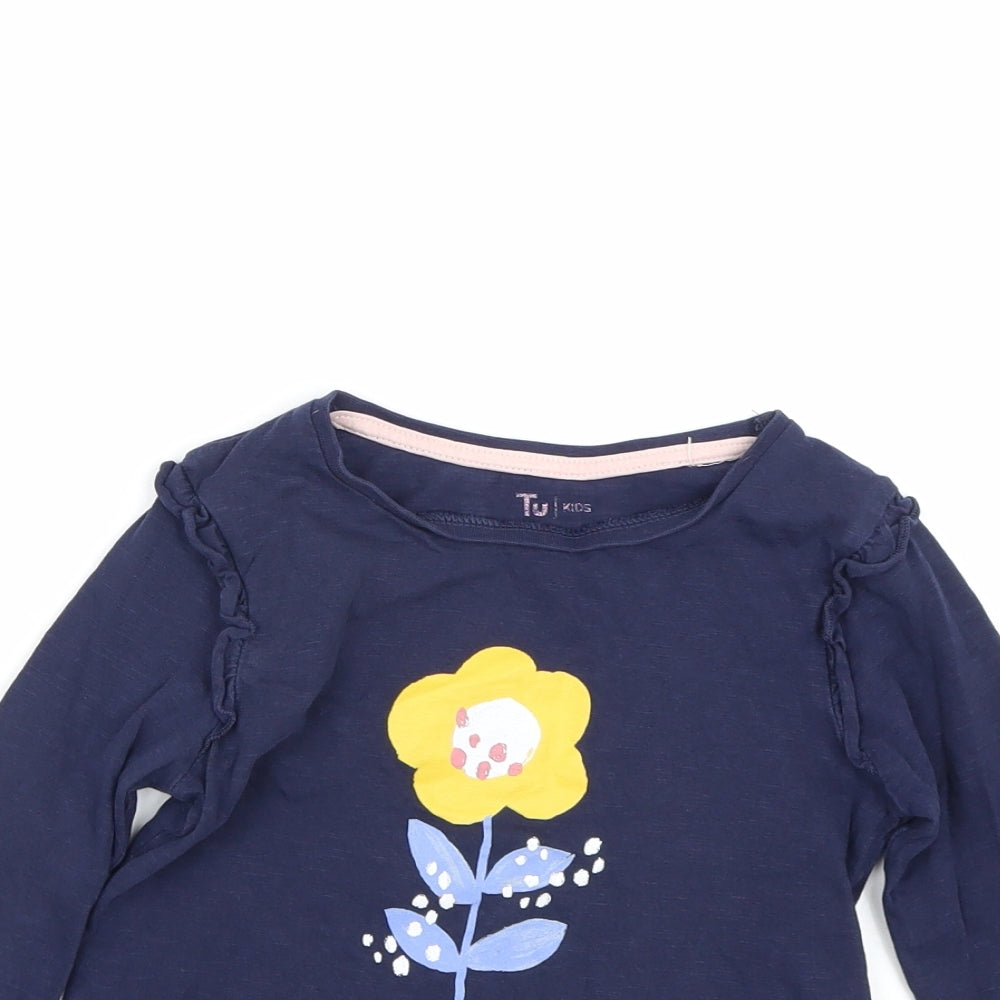 TU Girls Blue   Basic T-Shirt Size 5-6 Years