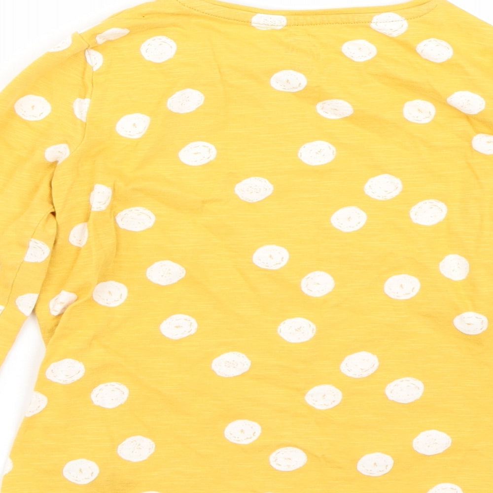 F&F Girls Yellow Polka Dot  Basic T-Shirt Size 5-6 Years