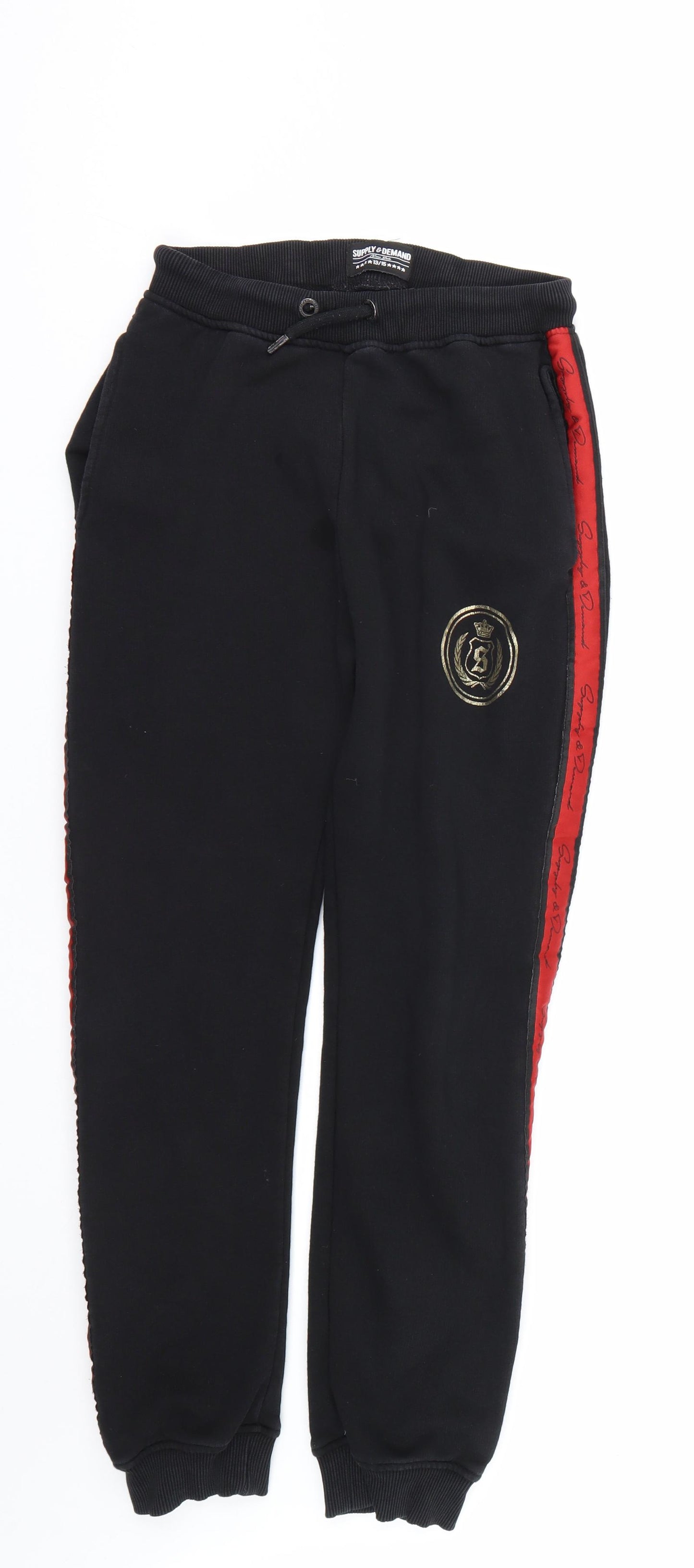 Supply & Demand Co. Boys Black Striped  Sweatpants Trousers Size 14-15 Years