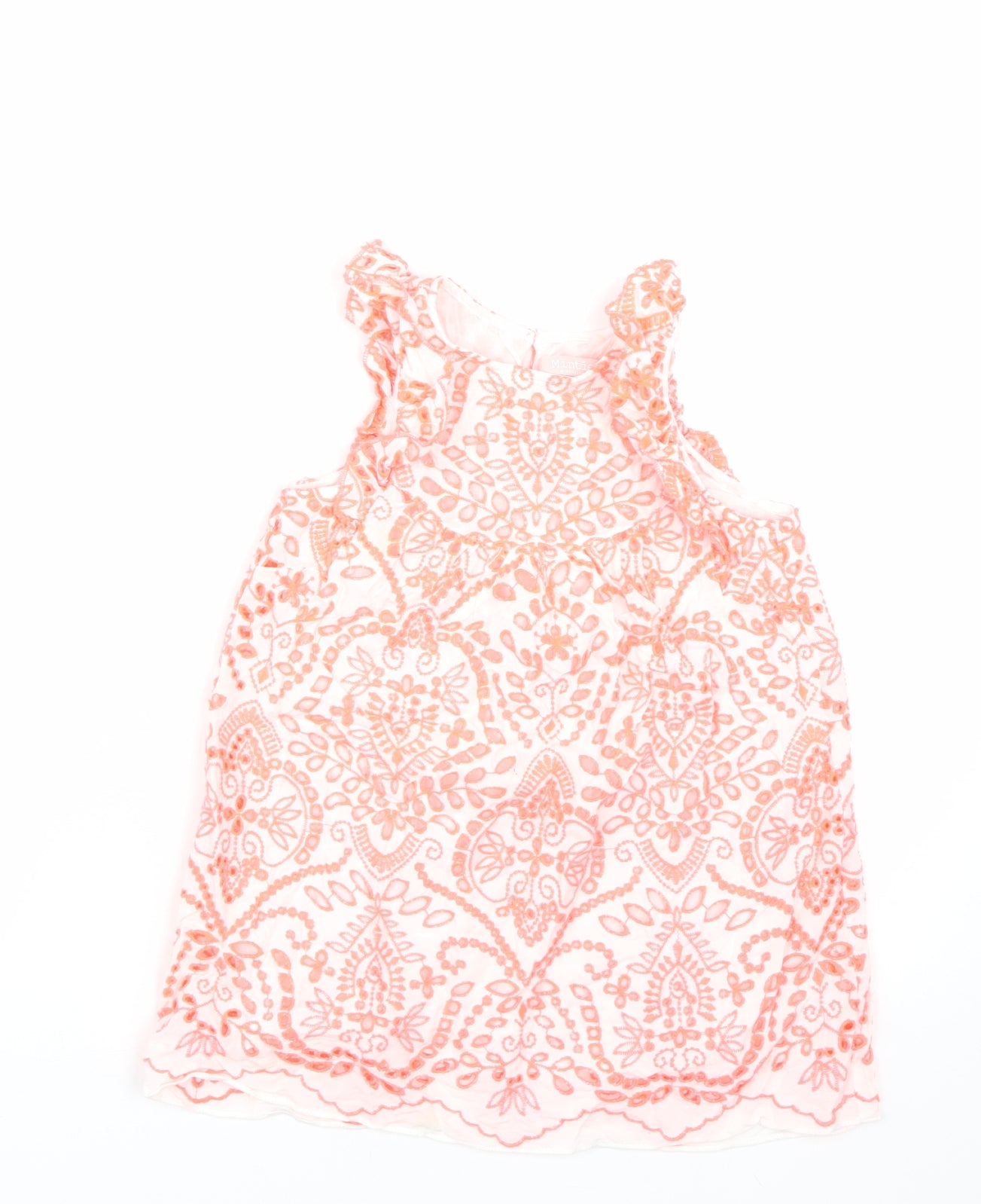 Mintie Girls Pink Floral  Tank Dress  Size 4 Years  - Neon