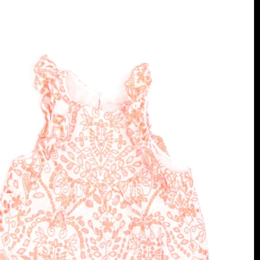 Mintie Girls Pink Floral  Tank Dress  Size 4 Years  - Neon