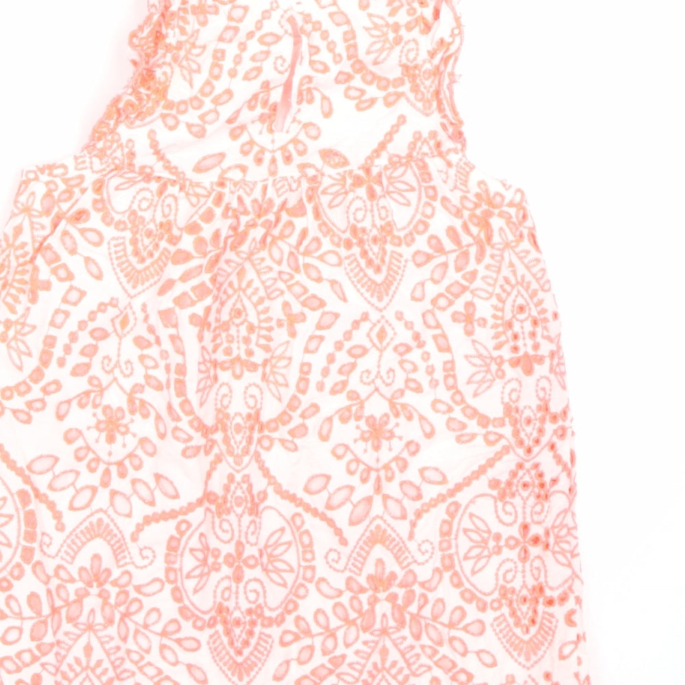 Mintie Girls Pink Floral  Tank Dress  Size 4 Years  - Neon
