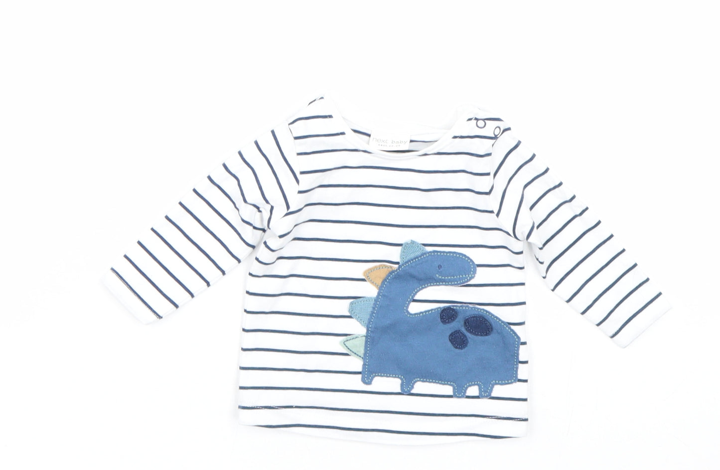 NEXT Baby White Striped  Basic T-Shirt Size 0-3 Months  - 0-1 Months