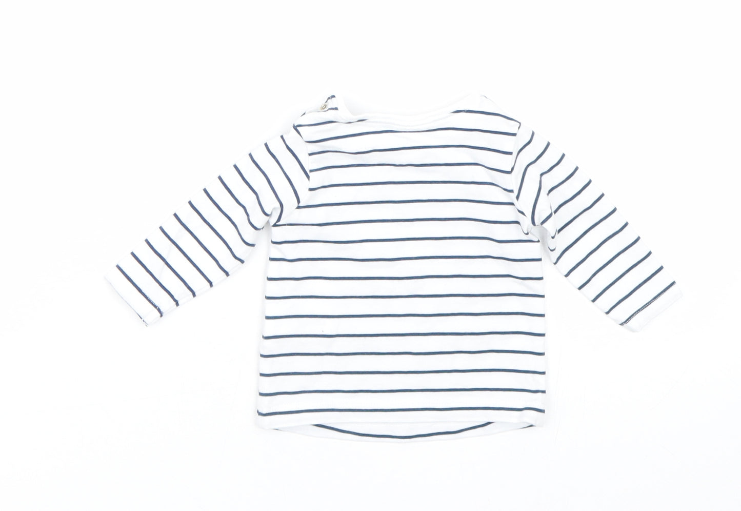 NEXT Baby White Striped  Basic T-Shirt Size 0-3 Months  - 0-1 Months