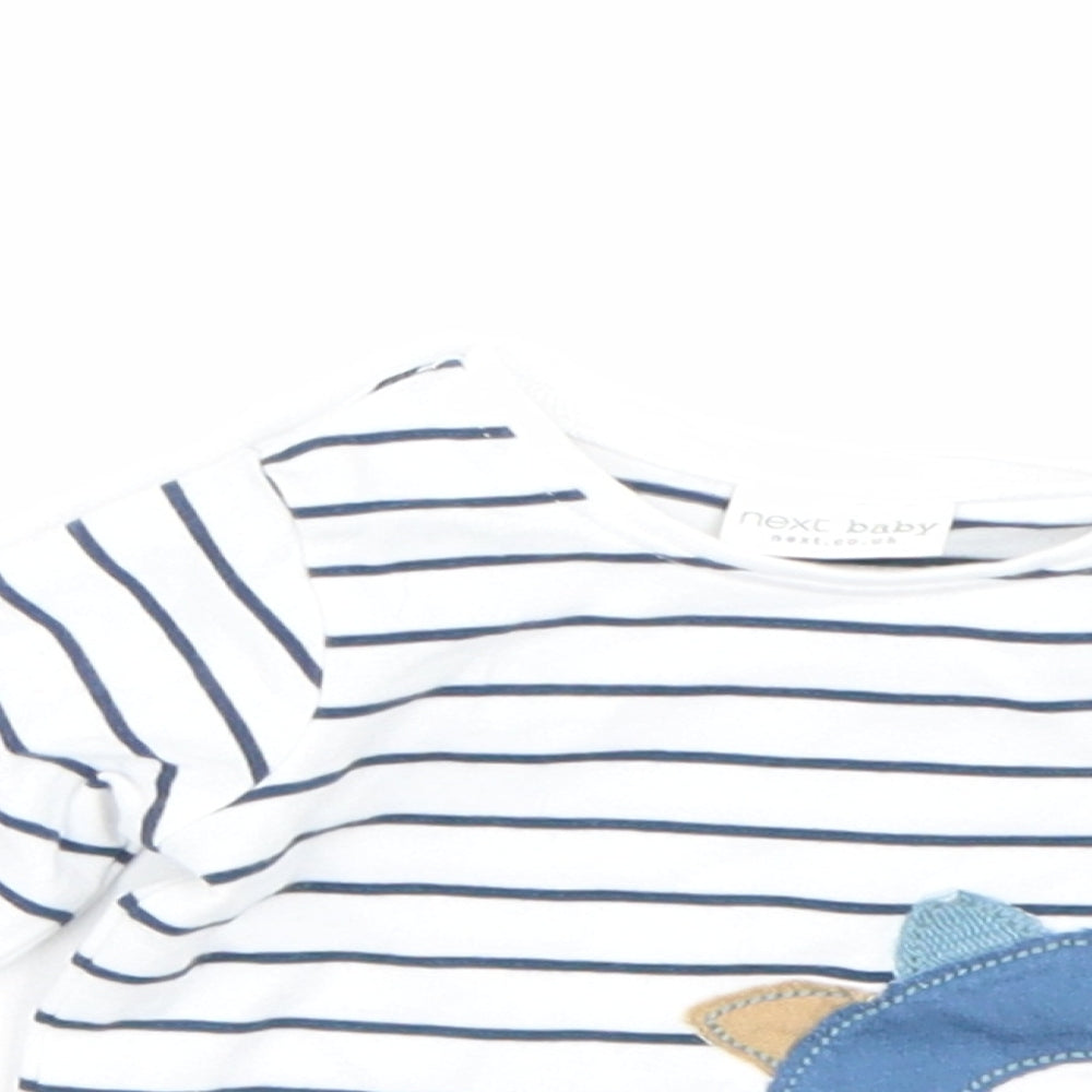 NEXT Baby White Striped  Basic T-Shirt Size 0-3 Months  - 0-1 Months