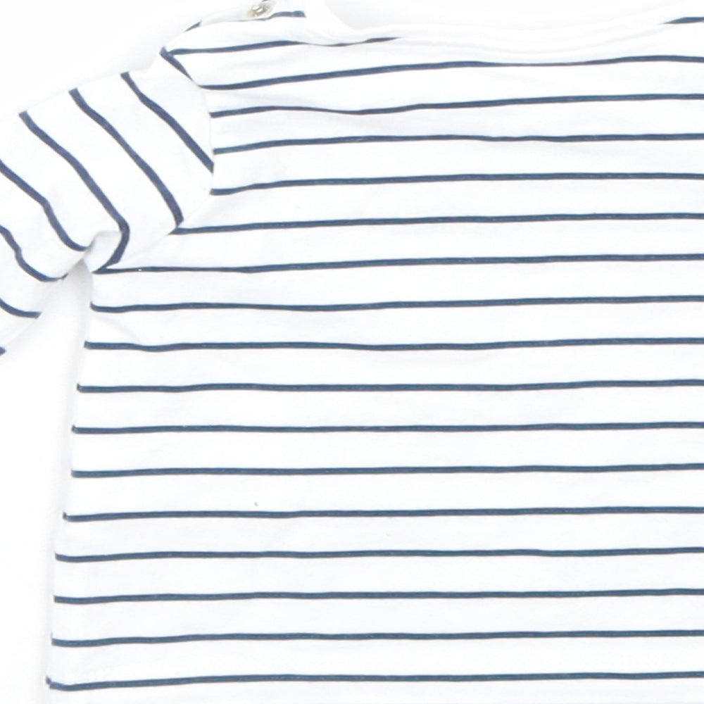 NEXT Baby White Striped  Basic T-Shirt Size 0-3 Months  - 0-1 Months