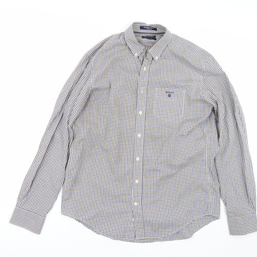 GANT Mens Blue Check   Dress Shirt Size L