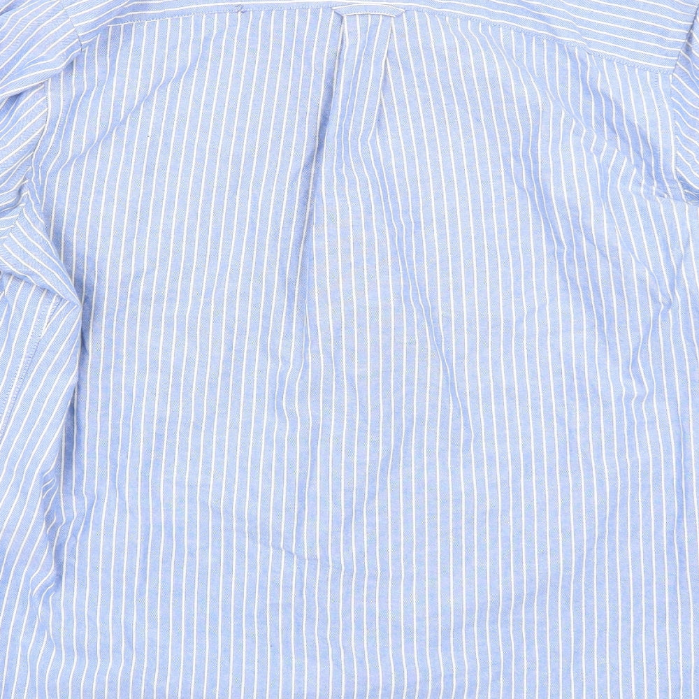 John Lewis Mens Blue Striped   Dress Shirt Size L