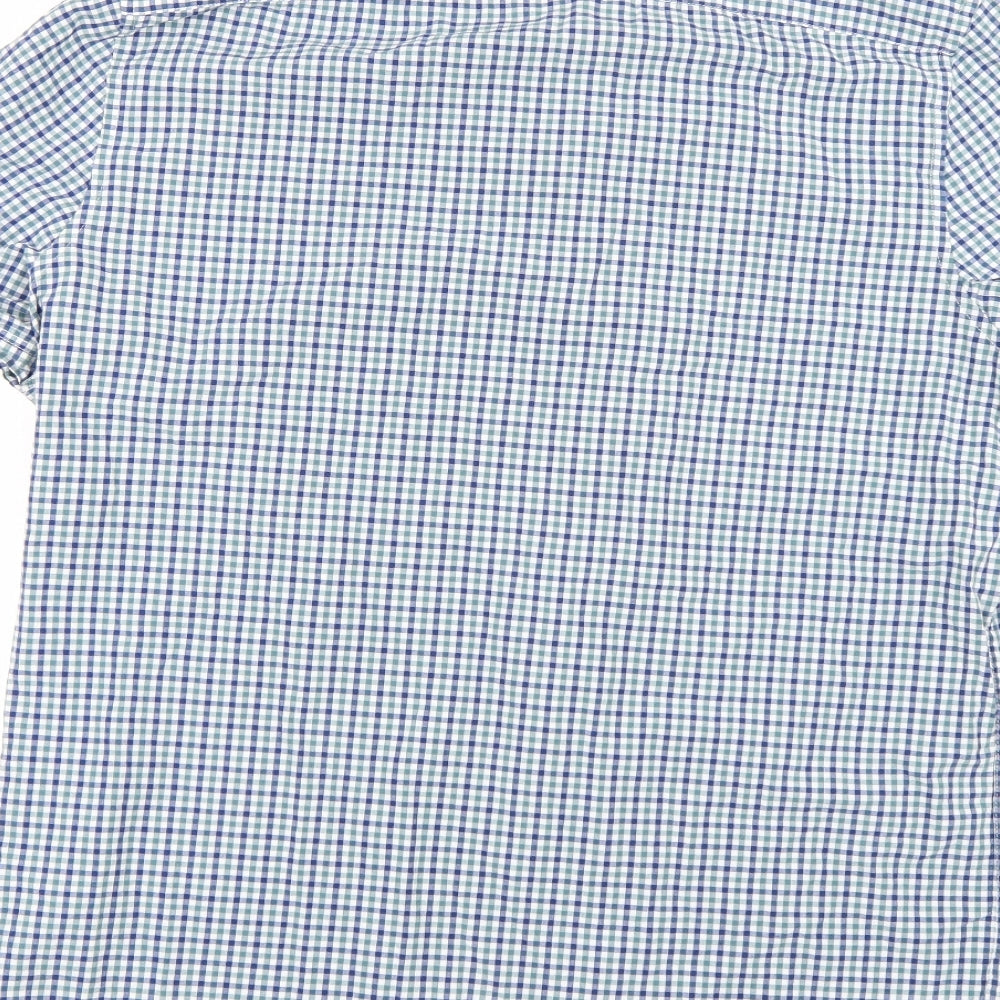 NEXT Mens Green Plaid   Button-Up Size L