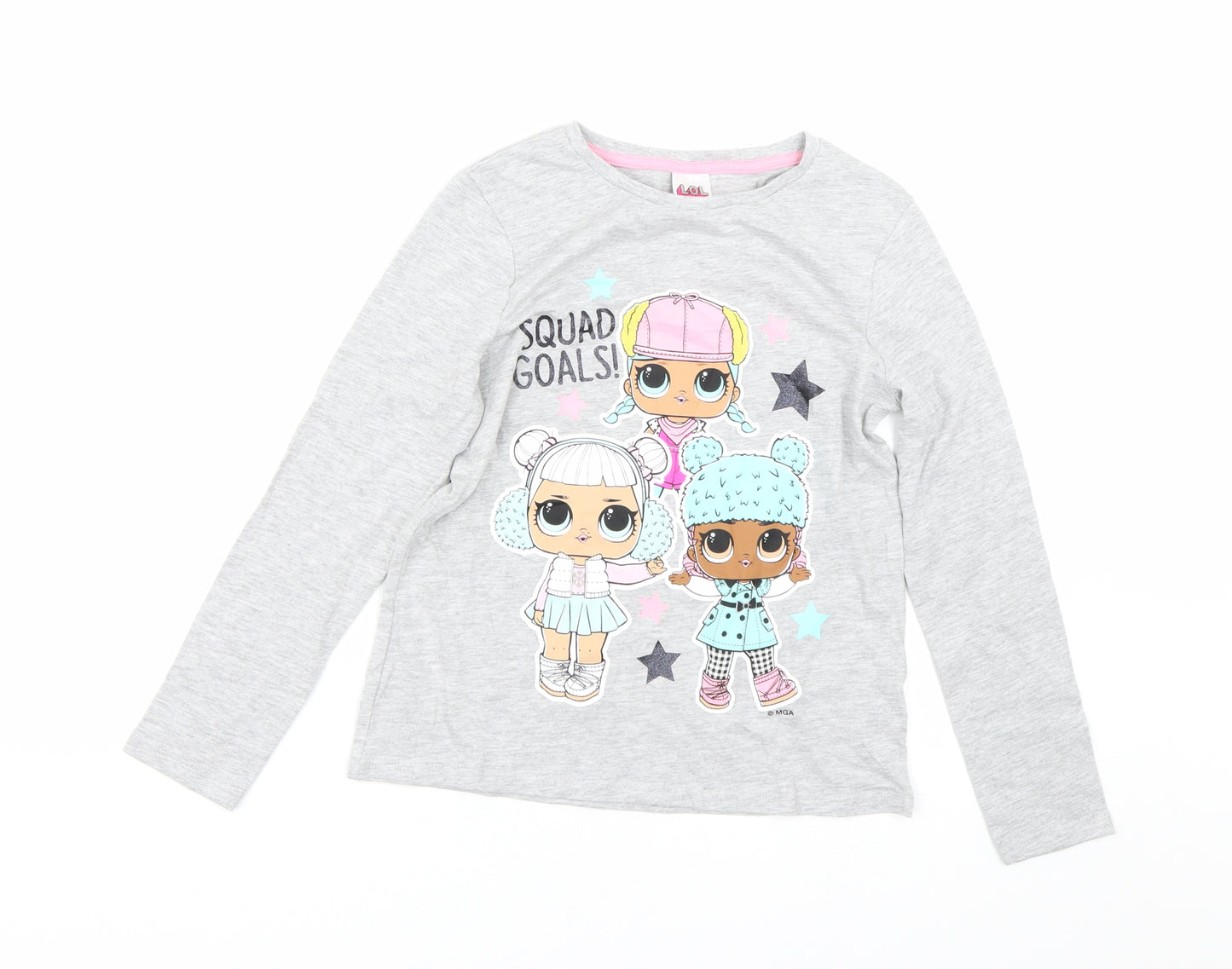 George Girls Grey   Basic T-Shirt Size 9-10 Years  - LOL dolls