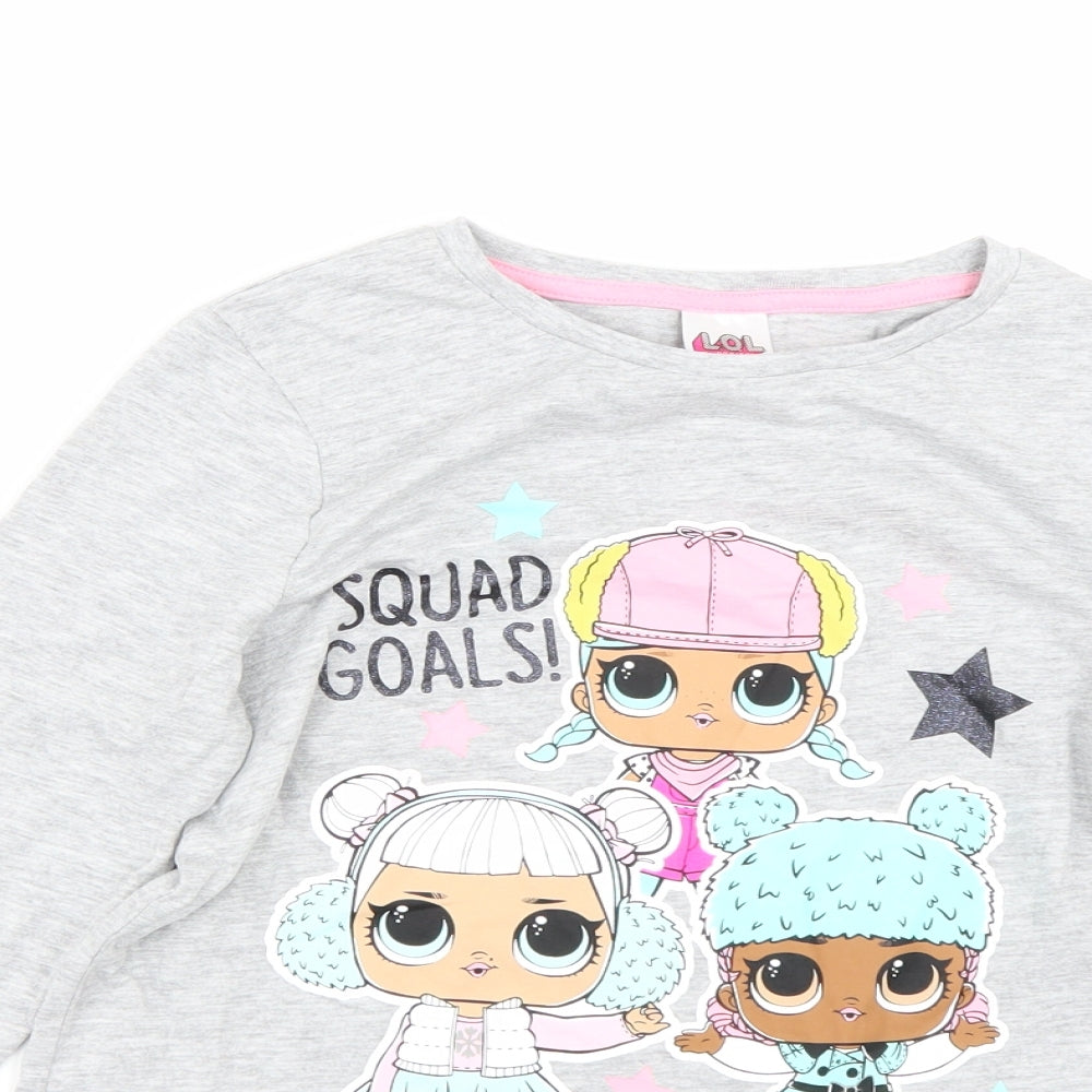 George Girls Grey   Basic T-Shirt Size 9-10 Years  - LOL dolls