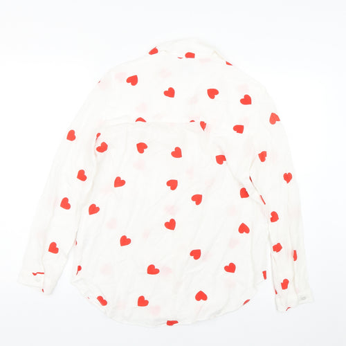 Style Cheat Womens White Polka Dot  Top Pyjama Top Size 8  - Hearts