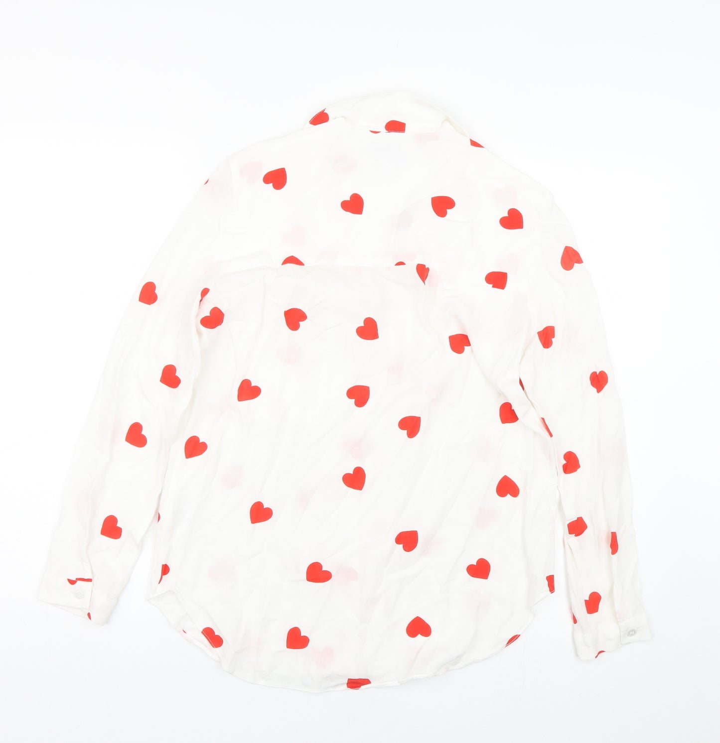 Style Cheat Womens White Polka Dot  Top Pyjama Top Size 8  - Hearts