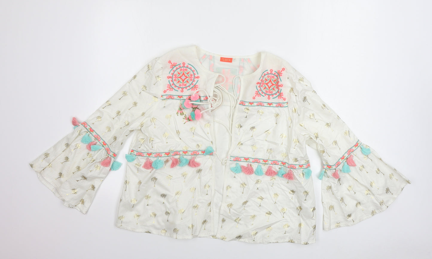 River Island  Womens White Floral  Cardigan Jumper Size S