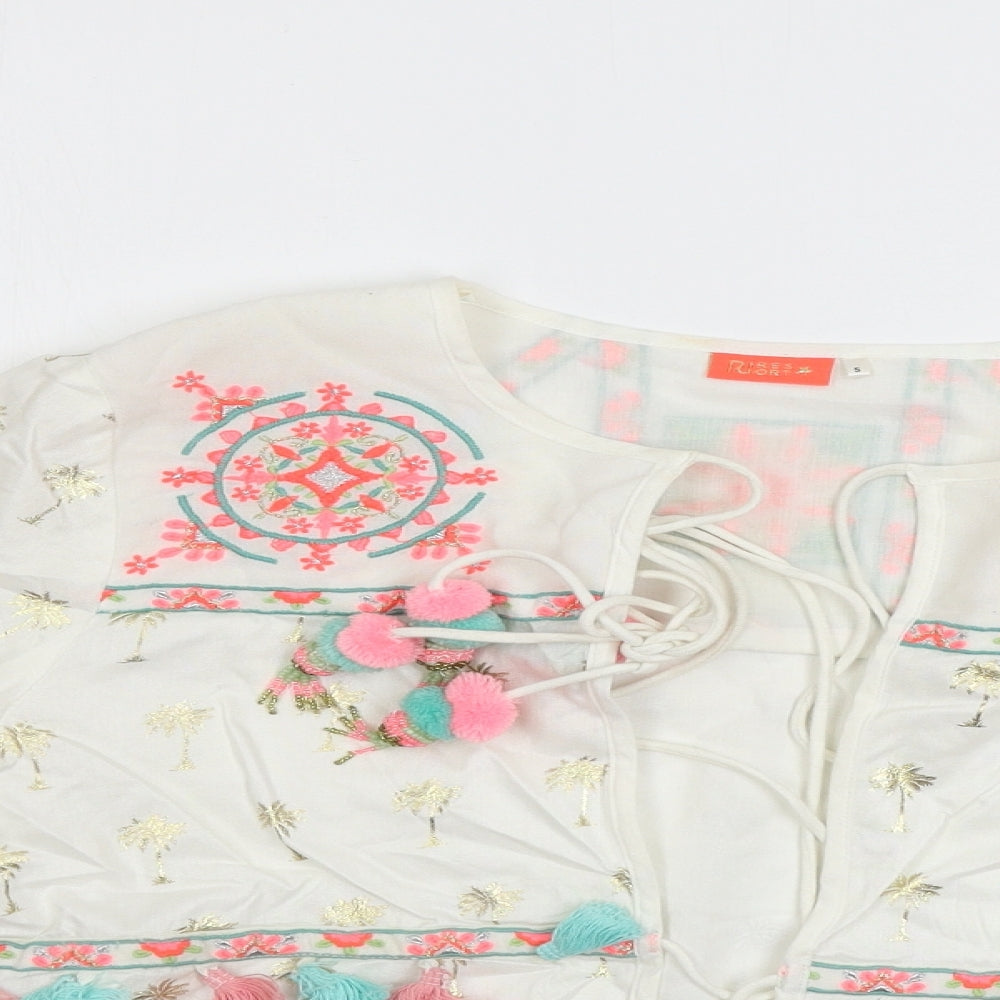 River Island  Womens White Floral  Cardigan Jumper Size S