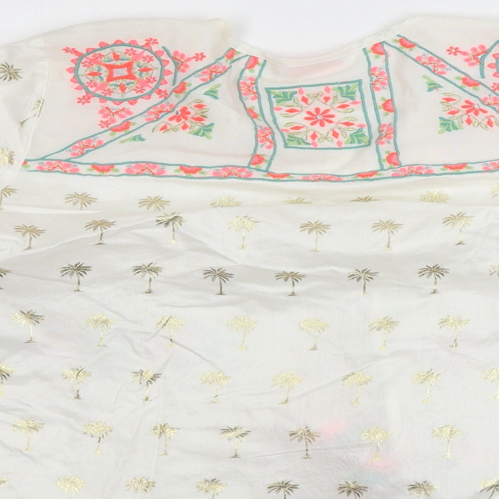 River Island  Womens White Floral  Cardigan Jumper Size S