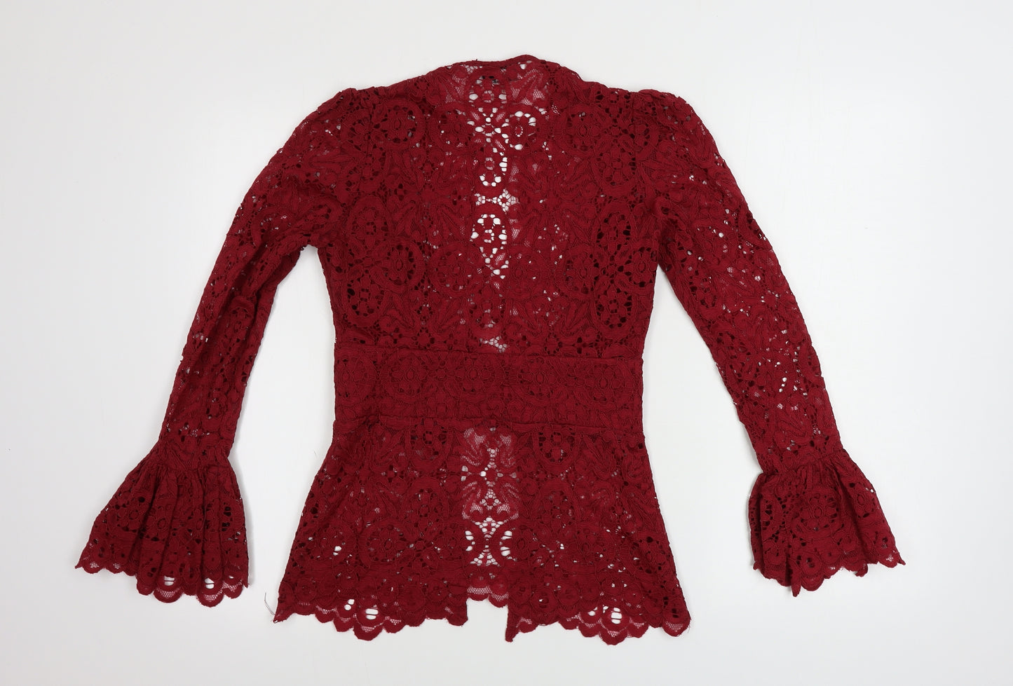 Lola Womens Red Floral  Cardigan Jumper Size XS