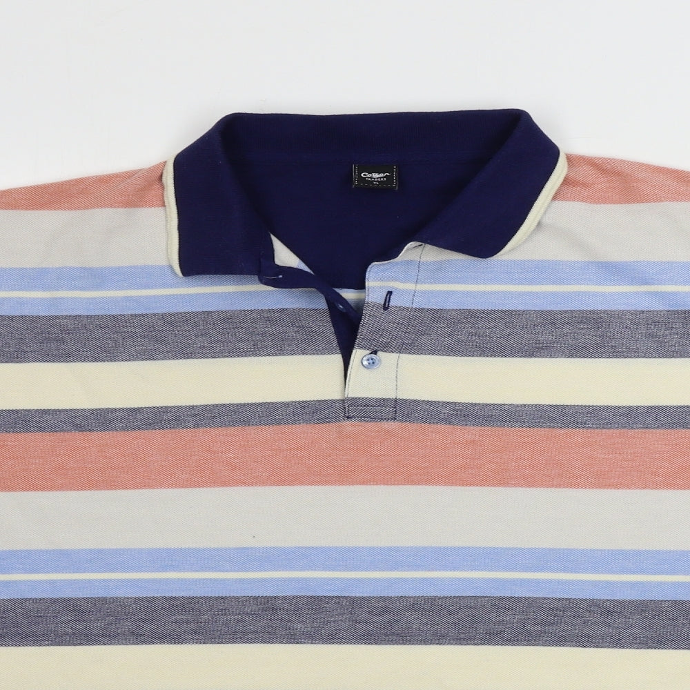 Cotton Traders  Mens White Striped   Polo Size XL