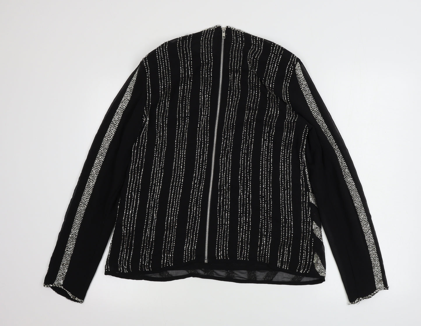 River Island  Womens Black Striped  Basic Blouse Size 14