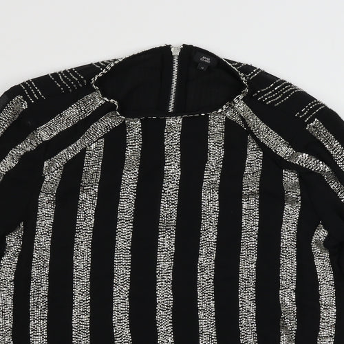 River Island  Womens Black Striped  Basic Blouse Size 14