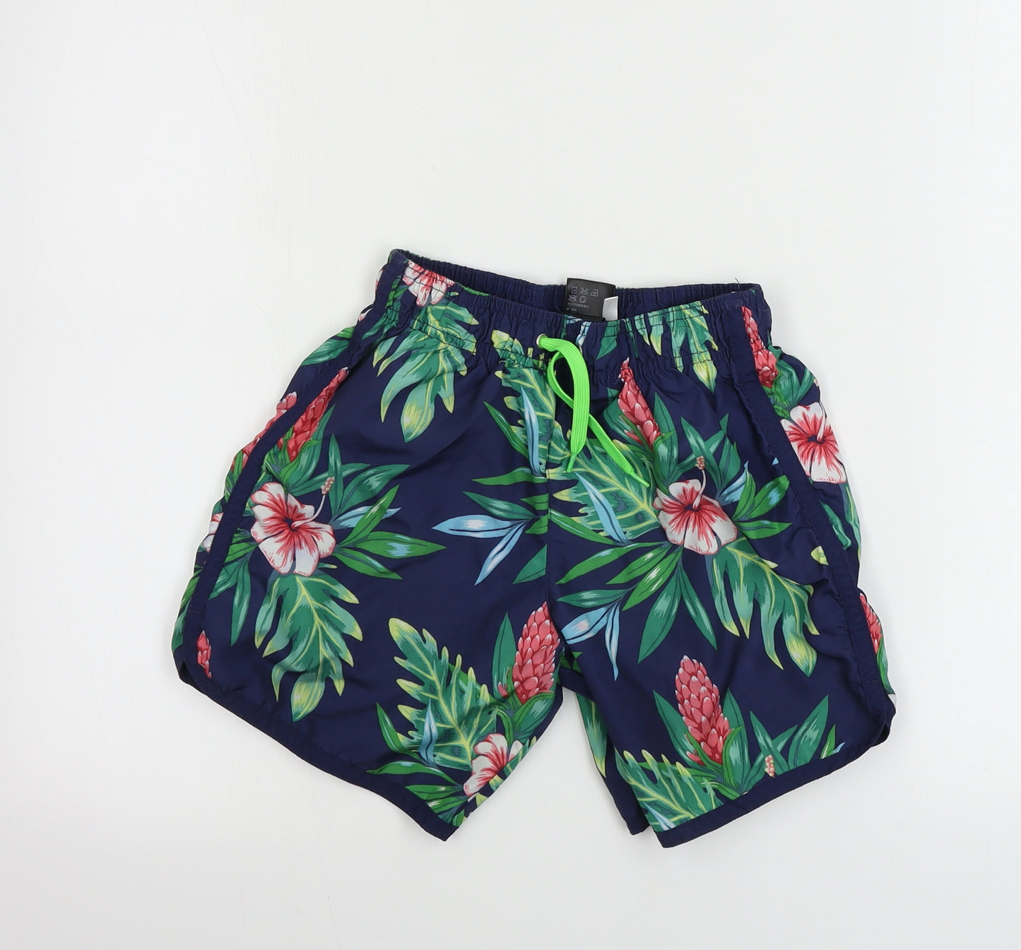 H&M  Boys Blue Floral  Bermuda Shorts Size 8-9 Years