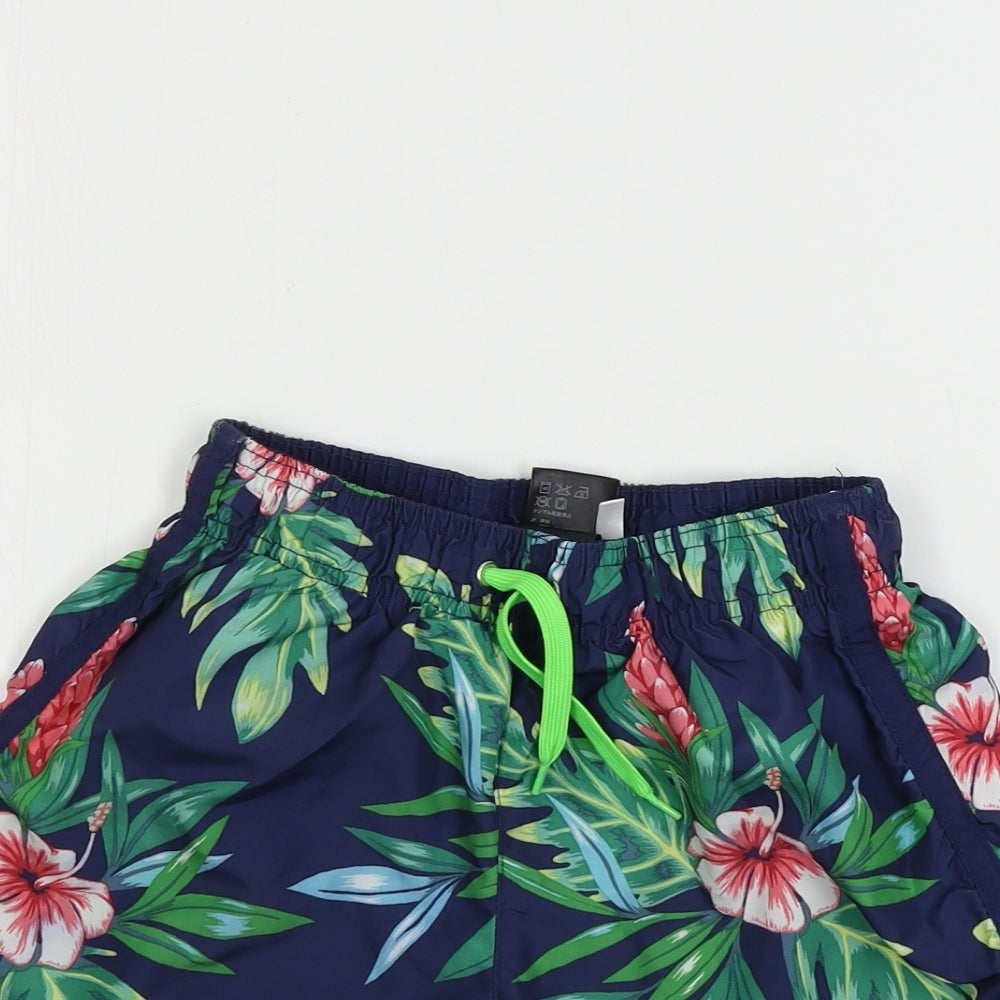 H&M  Boys Blue Floral  Bermuda Shorts Size 8-9 Years