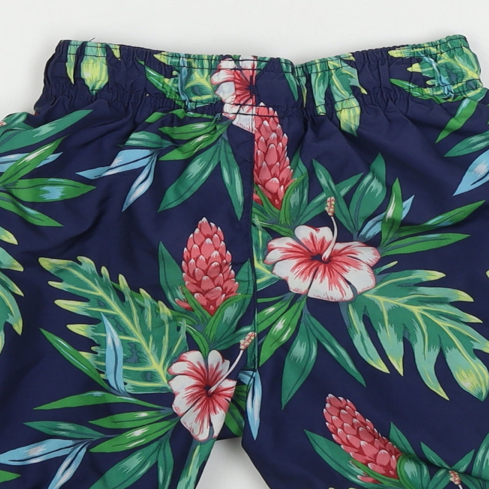 H&M  Boys Blue Floral  Bermuda Shorts Size 8-9 Years
