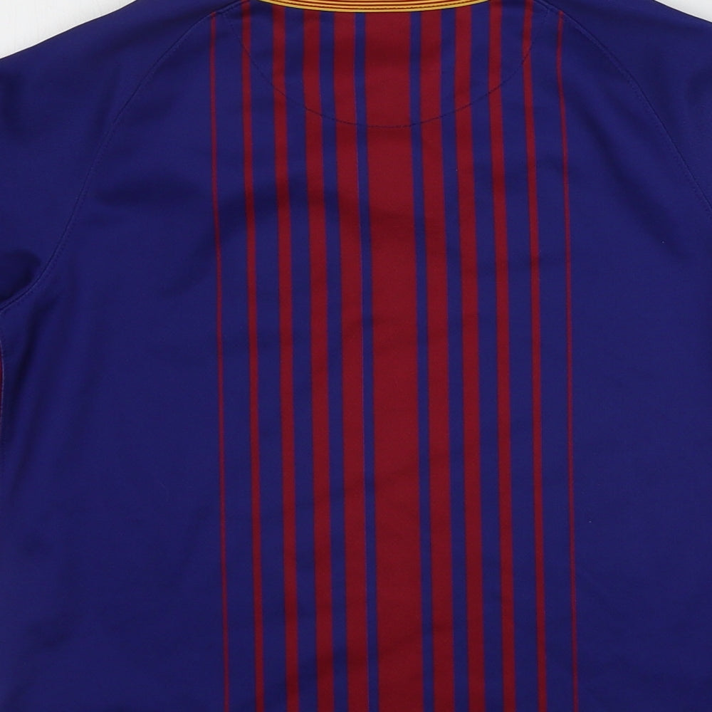 Nike  Boys Blue Striped  Basic T-Shirt Size 7-8 Years  - Barcelona FC