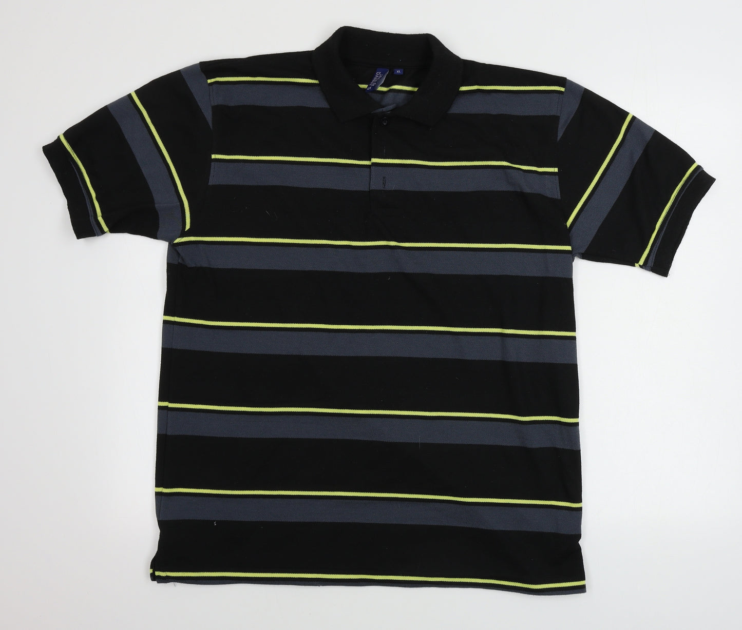 Jack & Danny's  Mens Black Striped   Polo Size XL