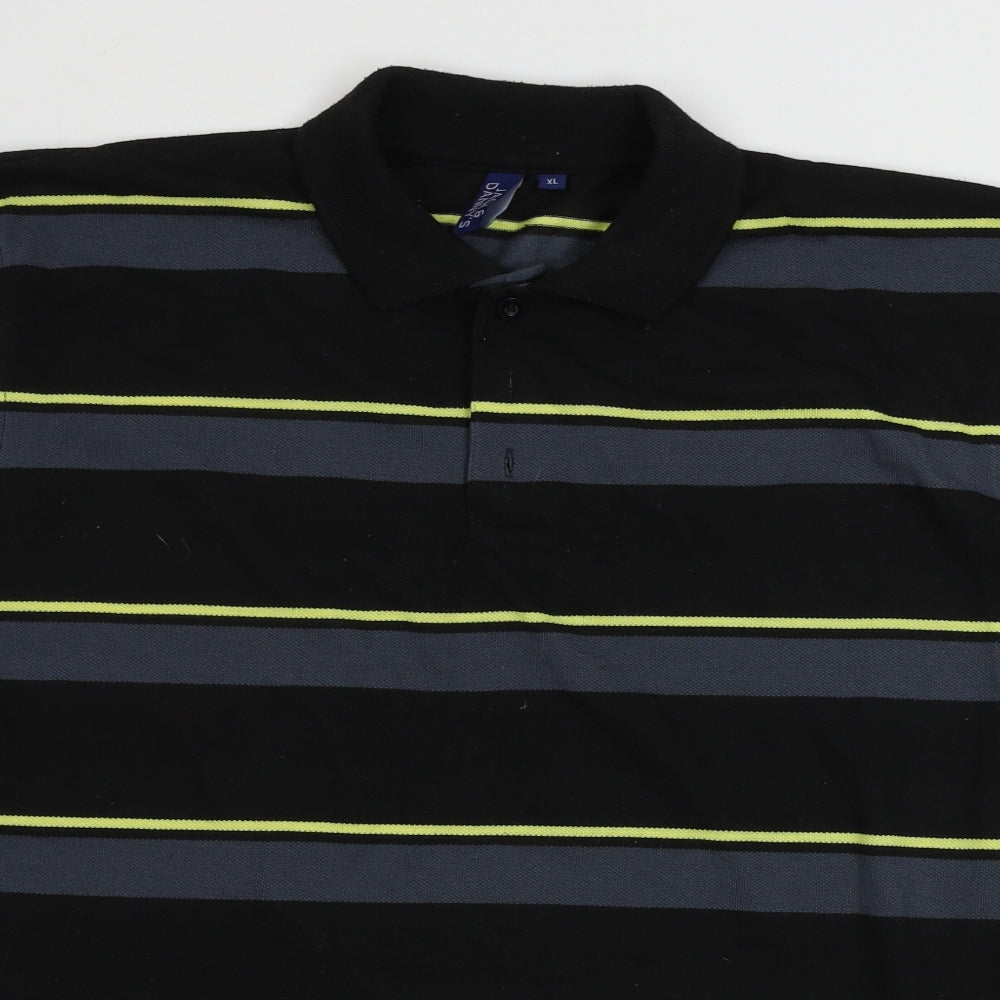 Jack & Danny's  Mens Black Striped   Polo Size XL