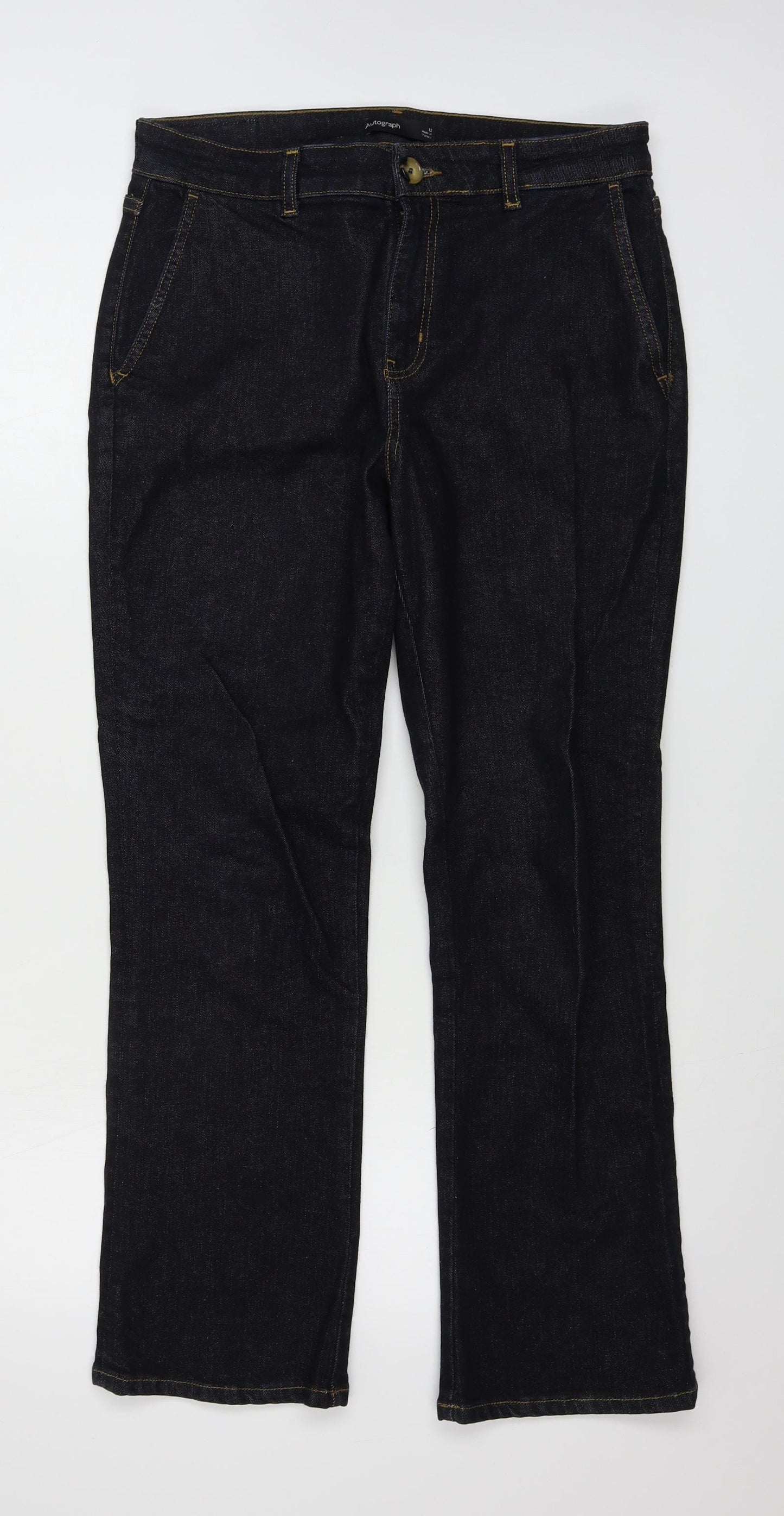 Marks and Spencer  Womens Grey   Straight Jeans Size 12 L27 in