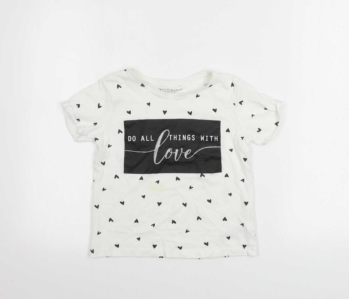 Primark  Girls White   Basic T-Shirt Size 8-9 Years