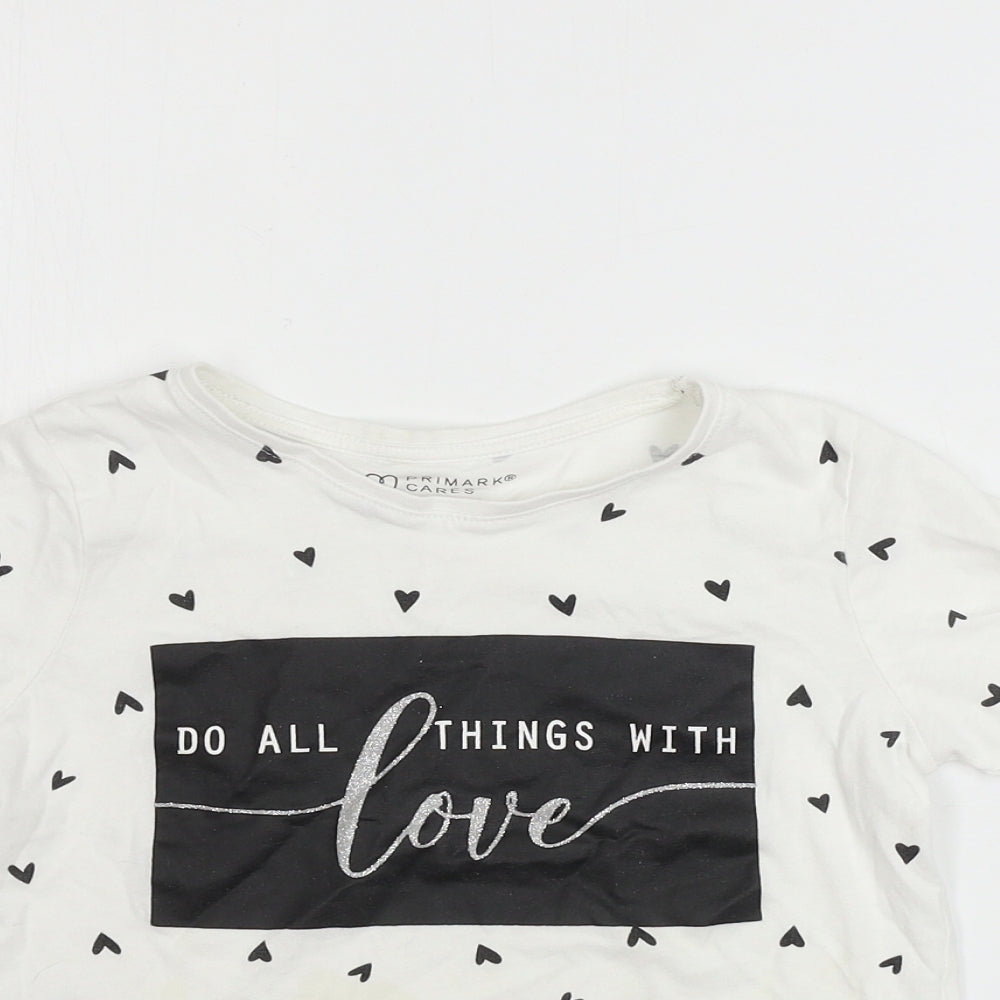 Primark  Girls White   Basic T-Shirt Size 8-9 Years