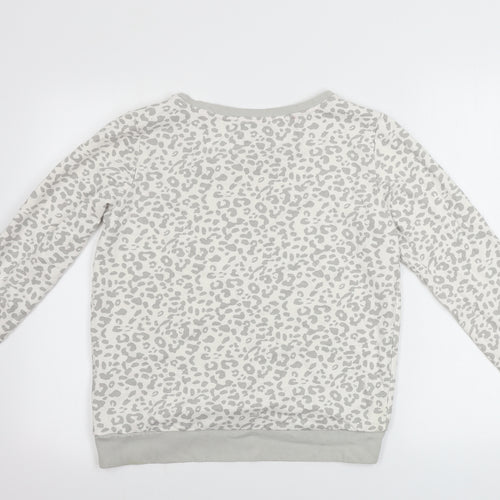 Avenue Womens White Animal Print  Pullover Jumper Size 10