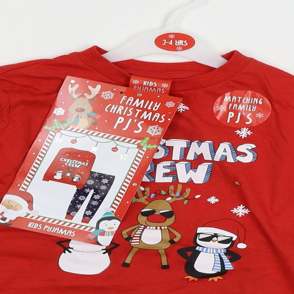 Preworn  Boys Red    Lounge Set Size 3-4 Years  - Christmas
