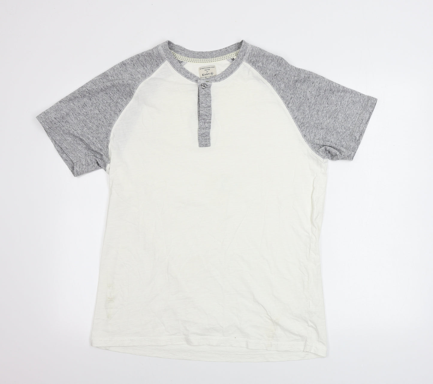 Easy Mens White    T-Shirt Size L
