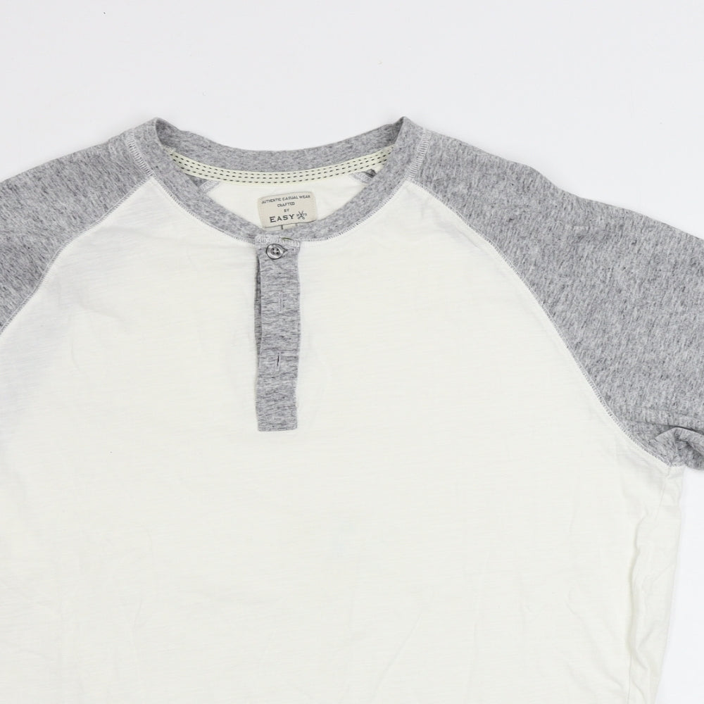 Easy Mens White    T-Shirt Size L